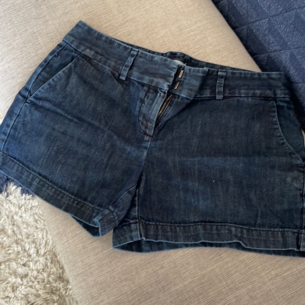 LOFT dark jean shorts